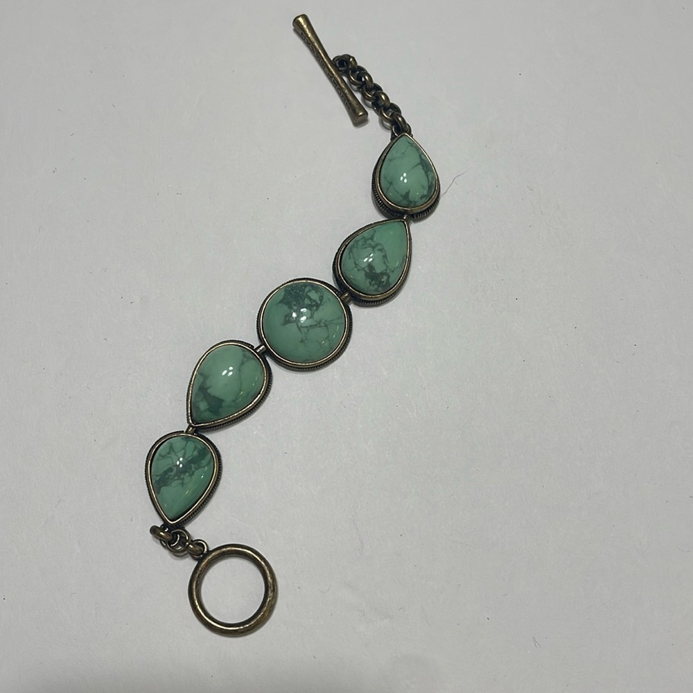 Lucky brand turquoise gold bracelet